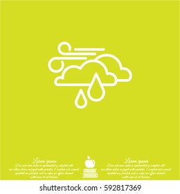 Web icon. Wind, clouds and rain