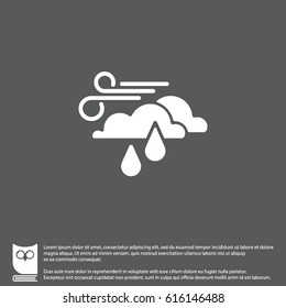 Web icon. Wind, clouds and rain
