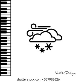 Web icon. Wind, clouds and snow