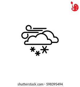 Web icon. Wind, clouds and snow