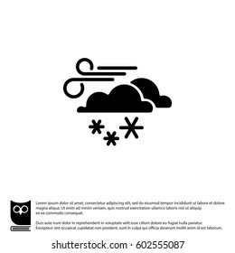 Web icon. Wind, clouds and snow