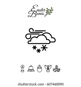 Web icon. Wind, clouds and snow