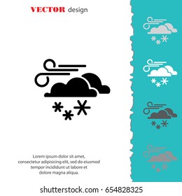 Web icon. Wind, clouds and snow