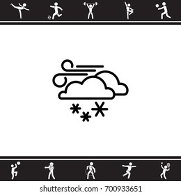 Web icon. Wind, clouds and snow