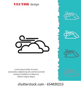 Web icon. Wind and clouds, Windy weather