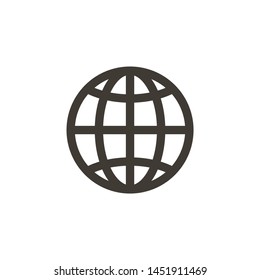Web icon of a wire globe. Modern trendy line icon illustration for concepts related with internet, wireless, technology, global communications etc