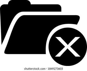 Web icon Wrong folder, good for icon vector illustrator design, black and white
