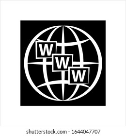 Icono Web, Ilustración de imágenes vectoriales Www