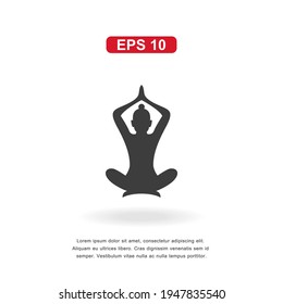 web icon yoga sign isolated on white background. Simple vector illustration.