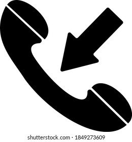 Web icon,Incomming call, good for icon vector illustrator design, black and white