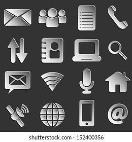 web icons 3d black paper style eps 10 vector illustration