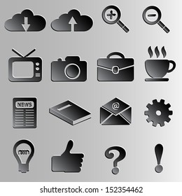 web icons 3d black style eps 10 vector illustration