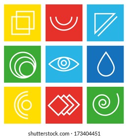 Web Icons and abstract symbols. Vector set