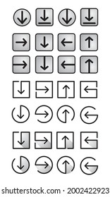 Pfeil für Web-Symbole Die nützlichsten Web- und Mobilsymbole für Schnittstellen Set für Vektordesign-Elemente