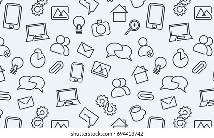 Web Icons Background. Vector Pattern