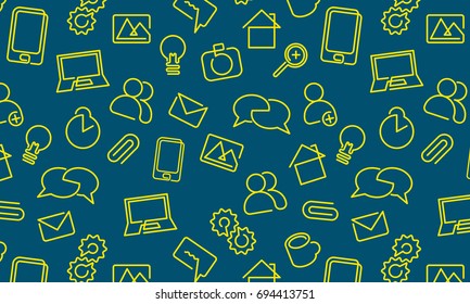 Web Icons Background. Vector Pattern