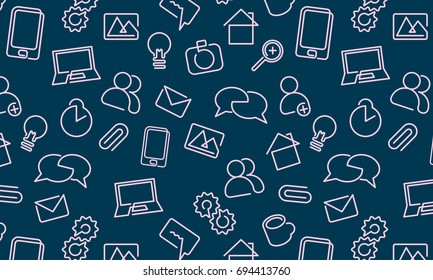 Web Icons Background. Vector Pattern