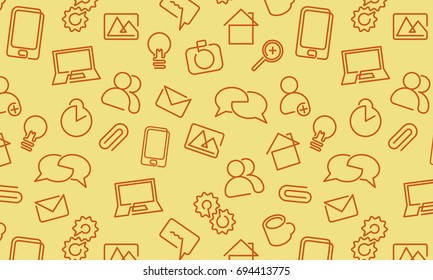 Web Icons Background. Vector Pattern