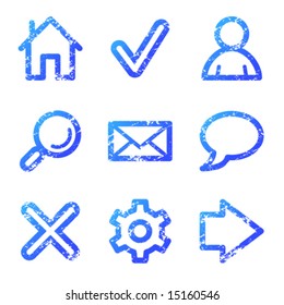 Web icons, blue grunge series