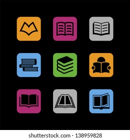 Web icons. Books in vector.