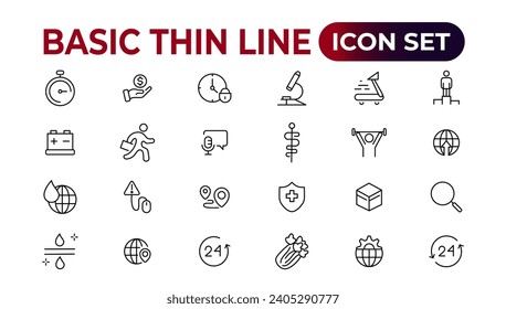 Web icons. Business, finance, seo, shopping,  social media, education, creativity.Set of thin line web icon set, simple outline icons collection, Pixel Perfect icons, Simple vector illustration.
