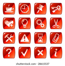 Iconos Web, botones. Serie roja 2