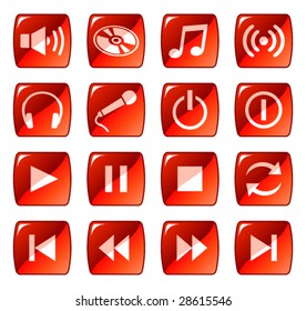 Iconos Web, botones. Serie roja 5