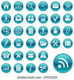 Web icons, buttons. Round series 1