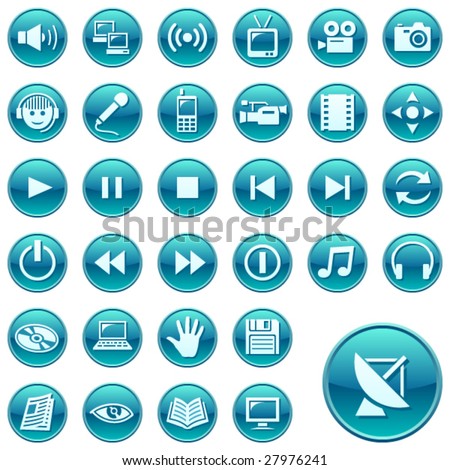 Web icons, buttons. Round series 3