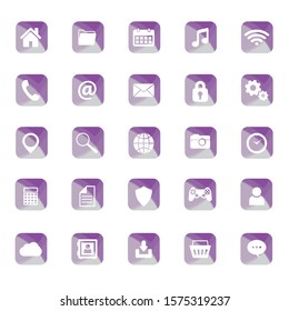 web icons. buttons set. 25 Icon Vector for mobile apps development