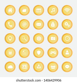 web icons. buttons set for web and mobile application. 24 Icon Vector for mobile apps development