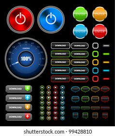 Web icons and buttons. Vector illustration.