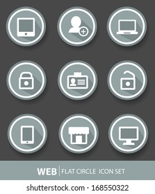 Web icons buttons,Gray version