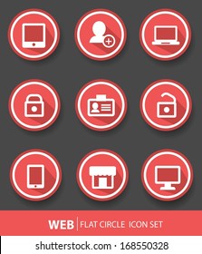 Web icons buttons,Red version