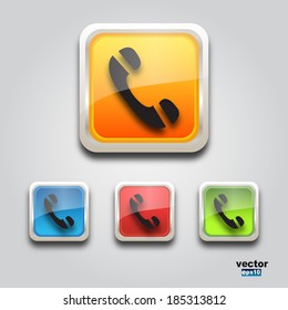 Web icons call square