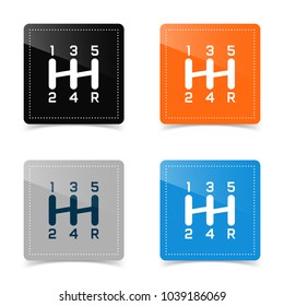 Web icons of car gearshift. Vector illustration
