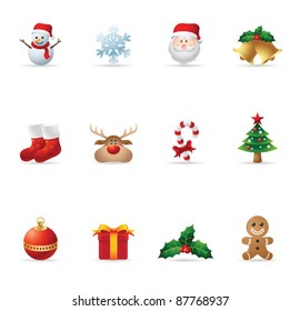 Set Flat Christmas Icons Vector Illustration Stock Vector (Royalty Free ...