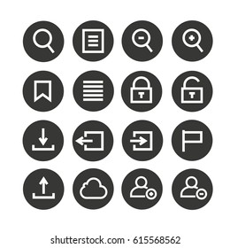 web icons in circle buttons