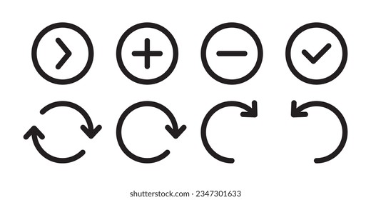 Web icons. Circular arrows. Functional icons for interfaces. Vector scalable graphics