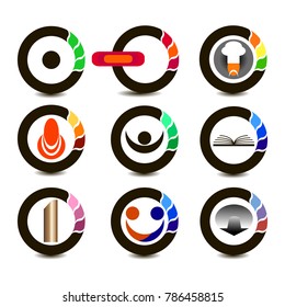 Web icons, circular composition