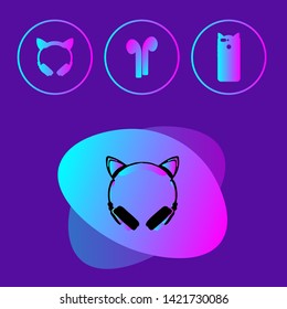 Web icons collection
- Kitty ear headphones , wireless stereo, cat ears soft cover. 