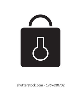 concepto de iconos web, símbolo de bloqueo, icono de candado de seguridad sobre fondo blanco, estilo de silueta, ilustración vectorial