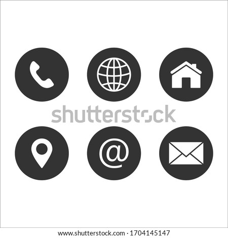 web icons, contact us icon, blog and social media round signs