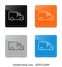 Iconos web de la furgoneta de entrega. Ilustración del vector