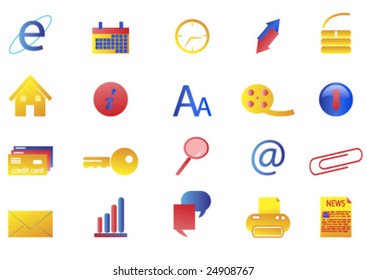 web icons with different color