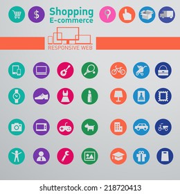 web icons for e-commerce, shopping