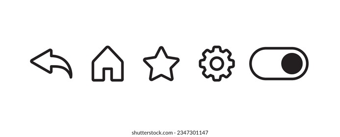 Web icons. Functional icons for interfaces in linear style. Vector scalable graphics