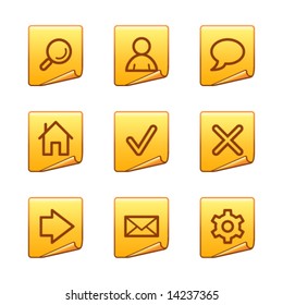 Web icons, gold sticker series