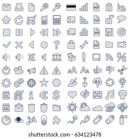 Web icons in gray 