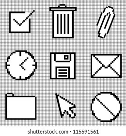 Web Icons Isolated on Graph Paper